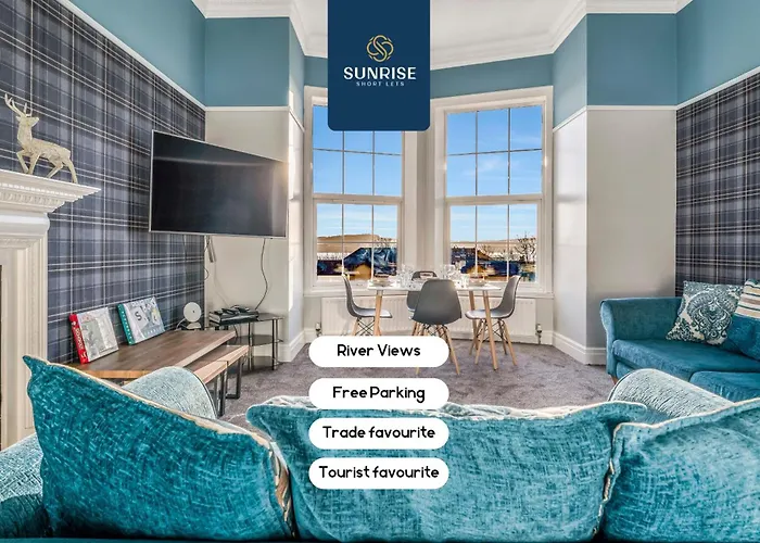 Scots-Corner, Family Home, 2 Rooms, 4 Single Beds, Easy Access Ring-Road Location, Parking, Wifi, Sleeps 4, Fully Equipped, Brilliant Location, Beautiful River Views, Price Match Gaurantee, For Flexible Stays Contact Us At, Sunrise Short Lets