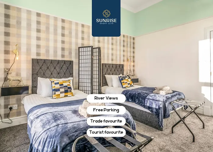 Scots-Corner, Family Home, 2 Rooms, 4 Single Beds, Easy Access Ring-Road Location, Parking, Wifi, Sleeps 4, Fully Equipped, Brilliant Location, Beautiful River Views, Price Match Gaurantee, For Flexible Stays Contact Us At, Sunrise Short Lets